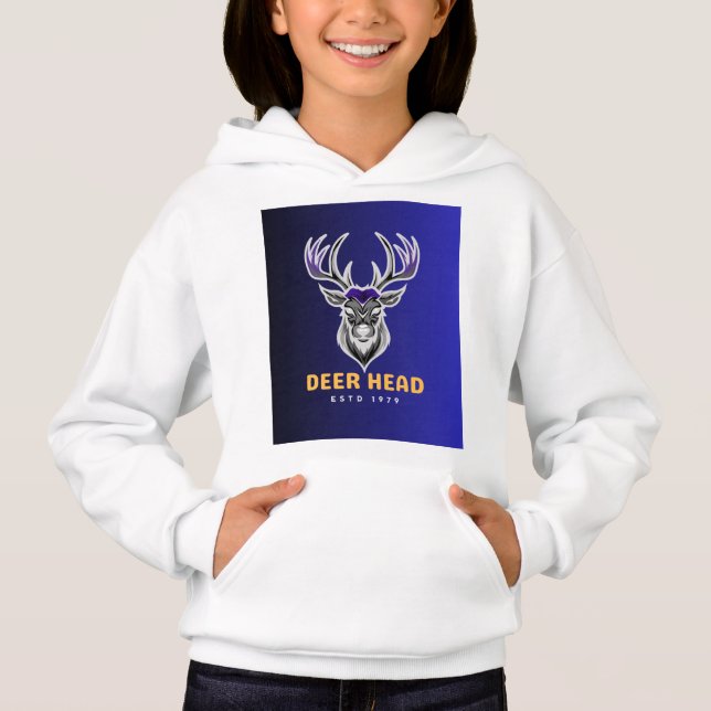 Custom Hanes Girls' ComfortBlend® Pullover Hoodie  (Front)