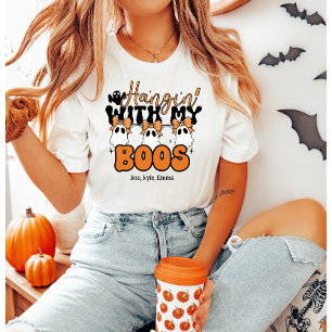Custom “Hangin’ With My Boos” Cute Halloween Mum T-Shirt