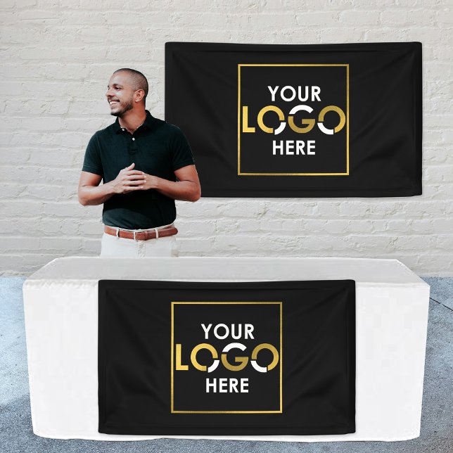 Custom Hanging Banner Sign Business Logo Black (Custom Hanging Banner Sign Business Logo Black)