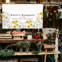 Custom Hanging Booth Sign Flower Market Tent