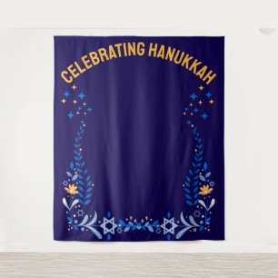 Custom HANUKKAH FAMILY REUNION Photo Backdrop Tapestry
