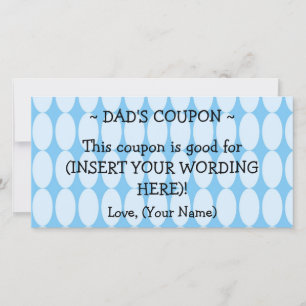 CUSTOM HANUKKAH GIFT COUPON FOR DAD HOLIDAY CARD
