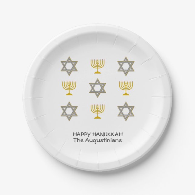 Custom Hanukkah Paper Plate (Front)