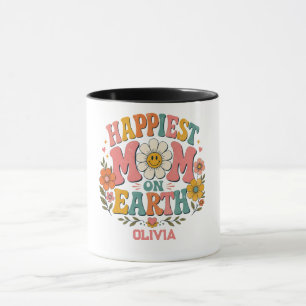 custom happiest mum on earth mother day gift retro mug