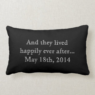 Custom Happily Ever After Wedding Gift Keepsake Lumbar Cushion