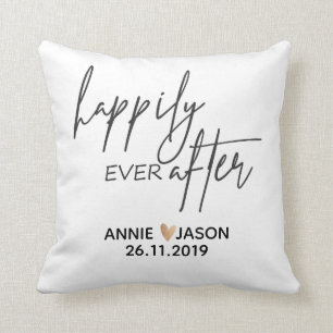 Custom  Happily Ever After   Wedding  Throw Pillow