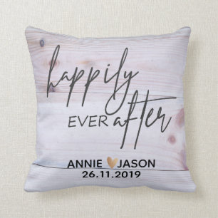Custom  Happily Ever After   Wedding  Throw Pillow