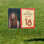 Custom Happy 18th Birthday photo Personalised  Garden Sign<br><div class="desc">Happy 18th Birthday photo Personalised</div>