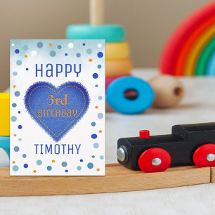 Custom Happy 3rd Birthday Kid's Card