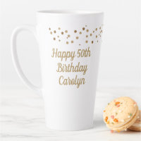 Custom Happy 50th birthday confetti gold