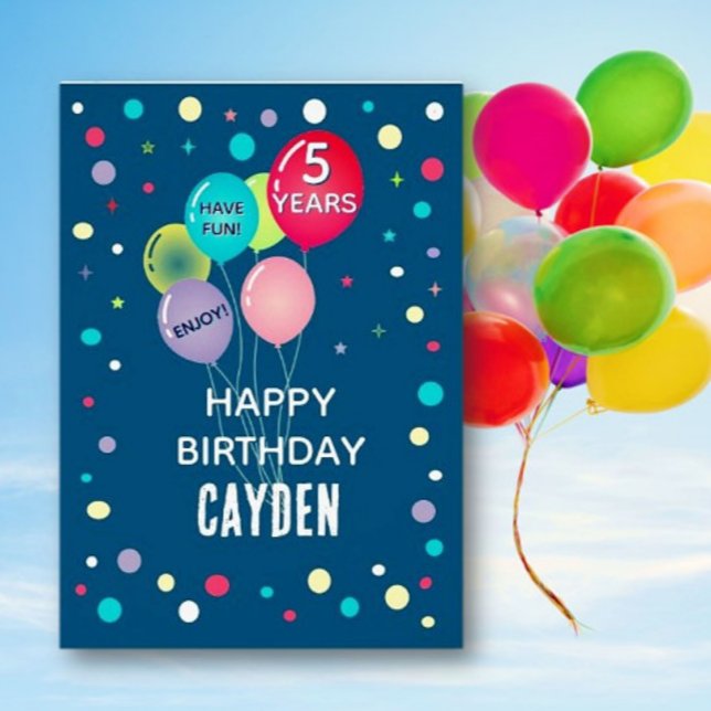 Custom Happy 5th Birthday any child card (Creator Uploaded)