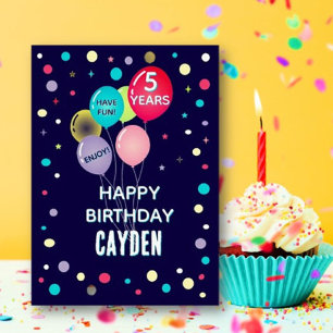 Custom Happy 5th Birthday any child card