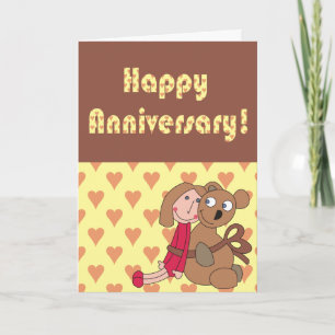 Custom Happy Anniversary Card, Cute Love Card