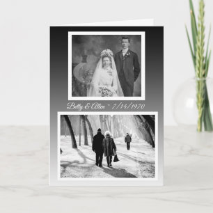 Custom Happy Anniversary Then and Now Photos Card