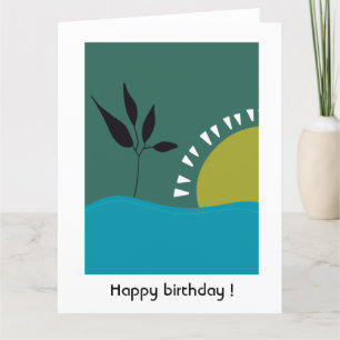 custom happy birthday 30 th green landscape sun thank you card