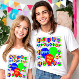 Custom happy birthday balloons T-Shirt