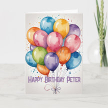 Custom Happy Birthday balloons WATERCOLOR 