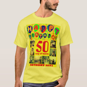 Custom happy birthday by year photo T-Shirt