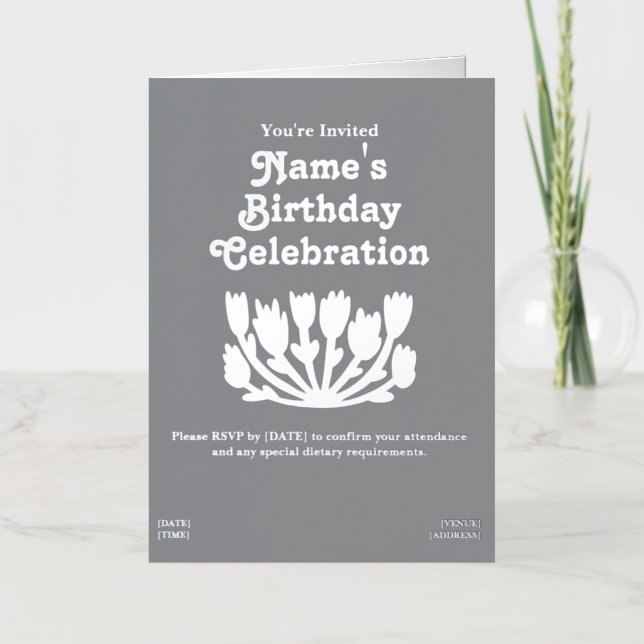 Custom Happy Birthday Foil Greeting Card (Front)