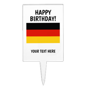 Custom Happy Birthday German flag cake topper