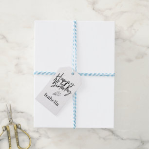 Custom Happy Birthday Gift Minimal personalized Tags