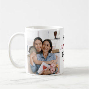 Custom Happy Birthday Grandma Photo Collage Pink Coffee Mug
