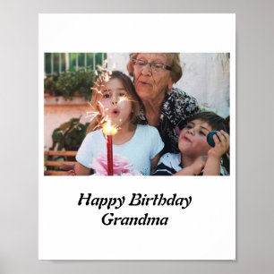 Custom Happy Birthday Grandma Photo Poster