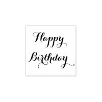 Custom Happy Birthday Greeting Elegant Script Wood