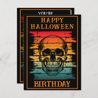 CUSTOM HAPPY BIRTHDAY HALLOWEEN PARTY CELEBRATION POSTCARD