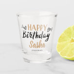 Custom Happy Birthday Party  Shot Glass<br><div class="desc">Decorate your birthday party with this lovely floral themed shot glass. This will a great keepsake idea for your party.</div>