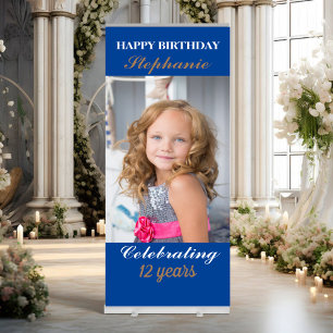 Custom Happy Birthday Photo retractable banners