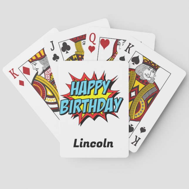 Custom Happy Birthday  Playing Cards (Back)