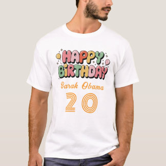 Custom Happy Birthday T-Shirt with Name & Age Numb