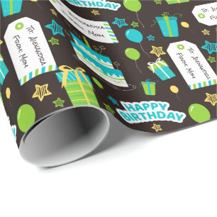 Custom Happy Birthday Wrapping Paper