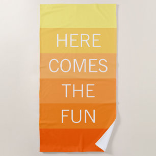 Custom Happy Bright Sunny Summer Stripes Pattern Beach Towel