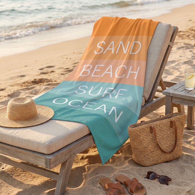 Custom Happy Bright Sunny Summer Stripes Pattern Beach Towel (Creator Uploaded)