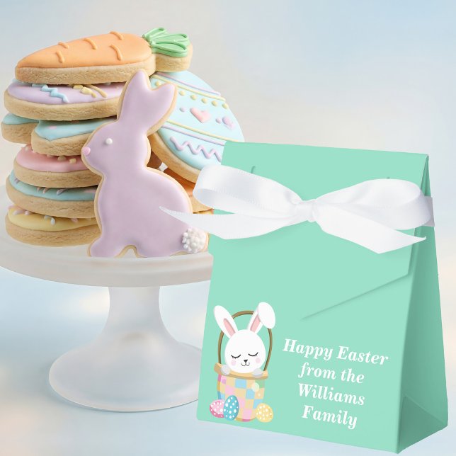 Custom Happy Easter Bunny Pastel Green Party Favour Box (Creator Uploaded)