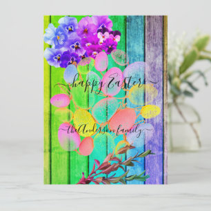 Custom Happy Easter Chic Rustic Vintage Farmhouse Card
