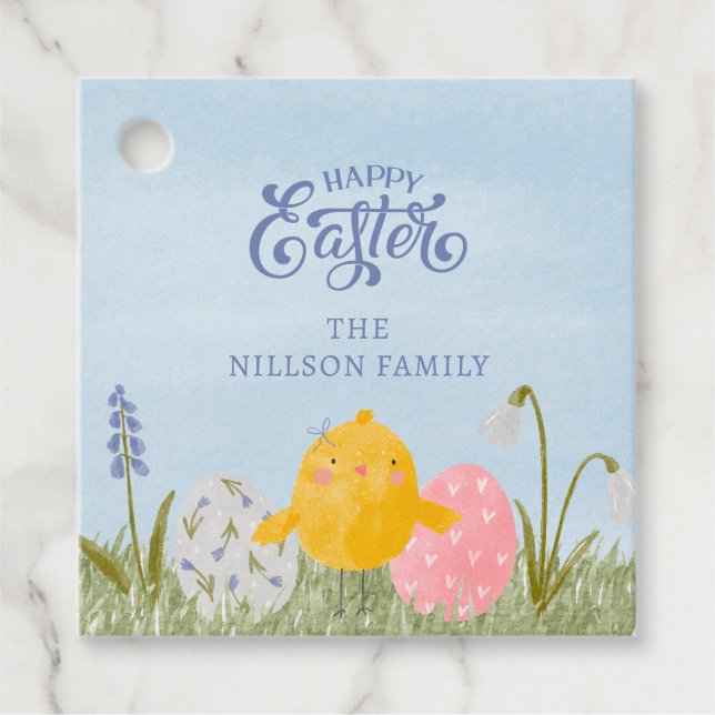 Custom Happy Easter cute  Favour Tags (Front)