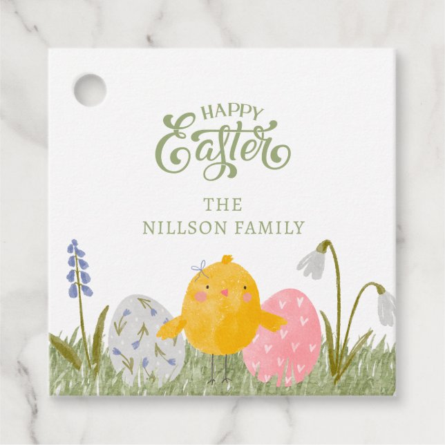 Custom Happy Easter cute  Favour Tags (Front)