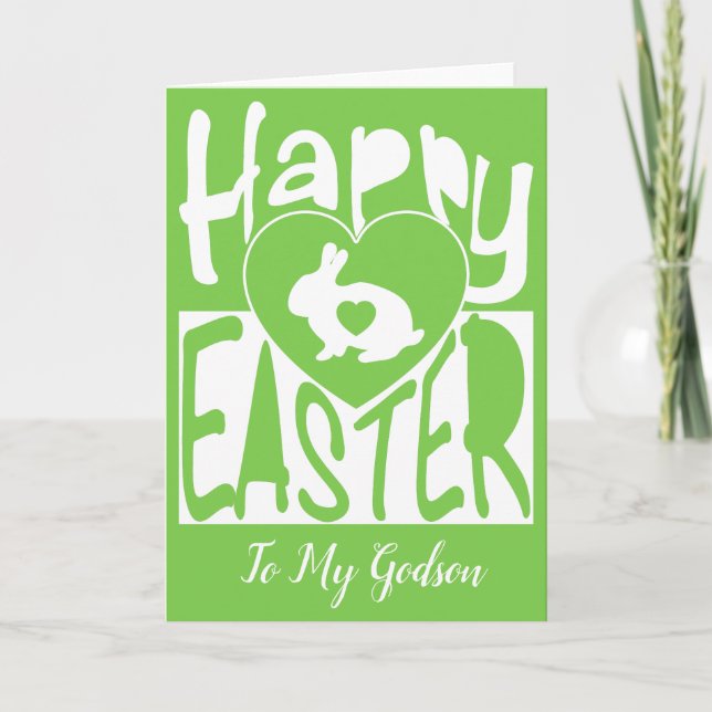 Custom Happy Easter to my Godson blank Holiday Card (Front)