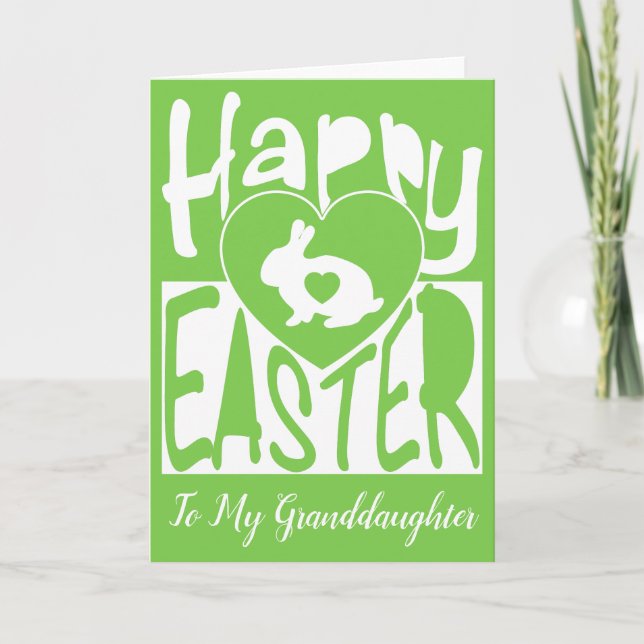 Custom Happy Easter to my Granddaughter blank Holiday Card (Front)
