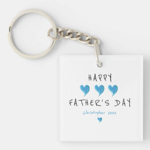 Custom Happy Father's Day Cute Boy Key Ring