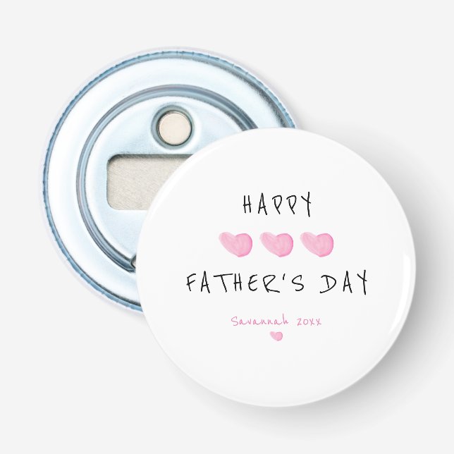 Custom Happy Father's Day Cute Girl Bottle Opener (Front)