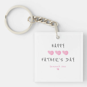 Custom Happy Father's Day Cute Girl Key Ring