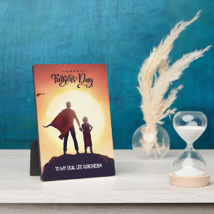 Custom Happy Father's Day Superhero Card Plaque