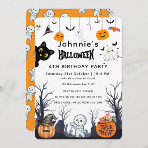 Custom Happy Halloween Birthday  Invitation