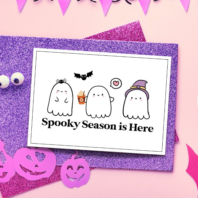 Custom Happy Halloween Spooky Season Cute Ghosts Card (Creator Uploaded)