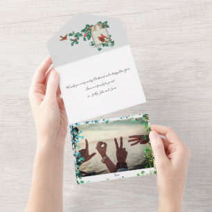 Custom Happy Holidays Chic Rustic Vintage Ephemera All In One Invitation