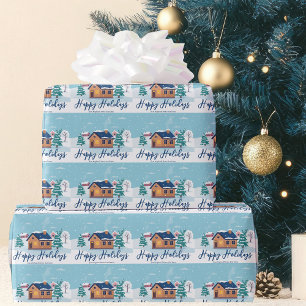 Custom Happy Holidays Real Estate Company Holiday Wrapping Paper